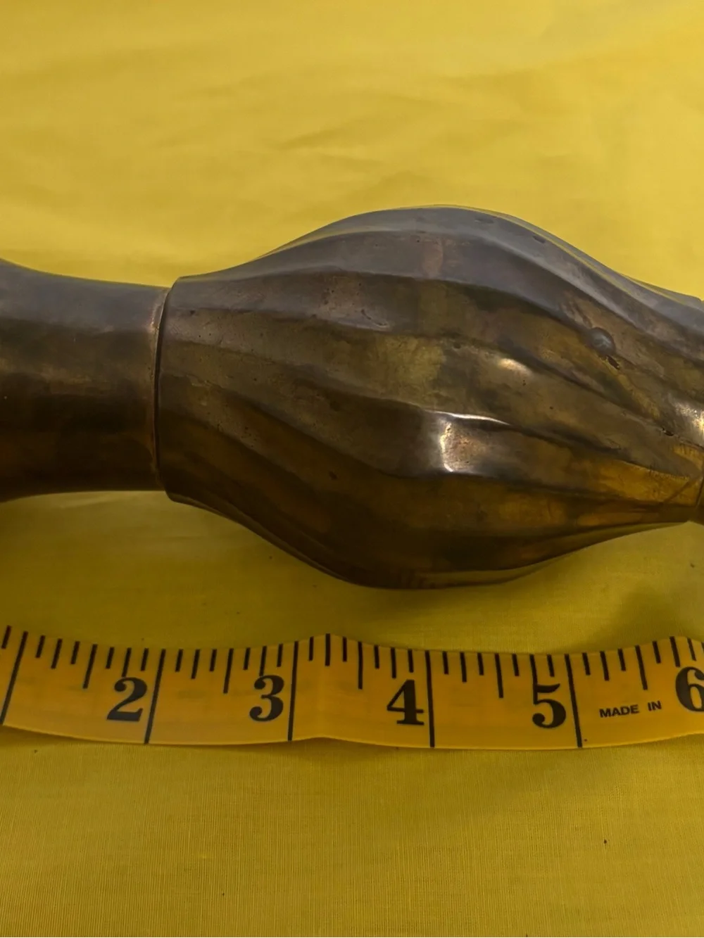 Antique-Style Brass Finish Decorative Vase - Bronze Color